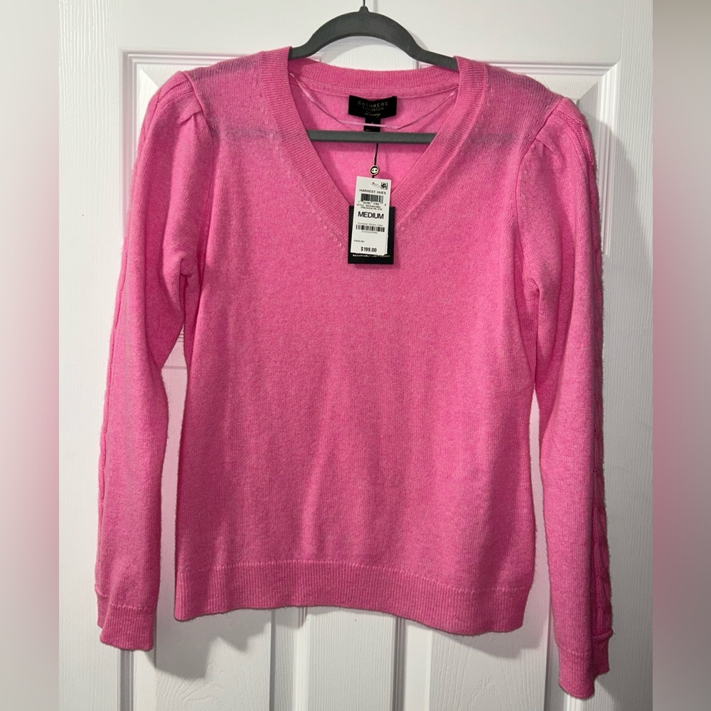 Charter Club luxury cashmere sweater, pink, size M BNWT